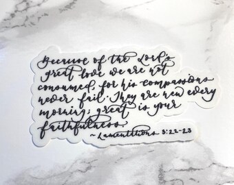 Lamentations 3:22-23 Die Cut Sticker