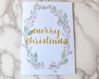 Tarjeta de guirnalda de Navidad #1