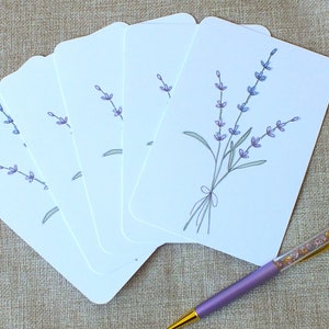 Cartões de notas de painel único lavanda 4x6 (pacote com 5)