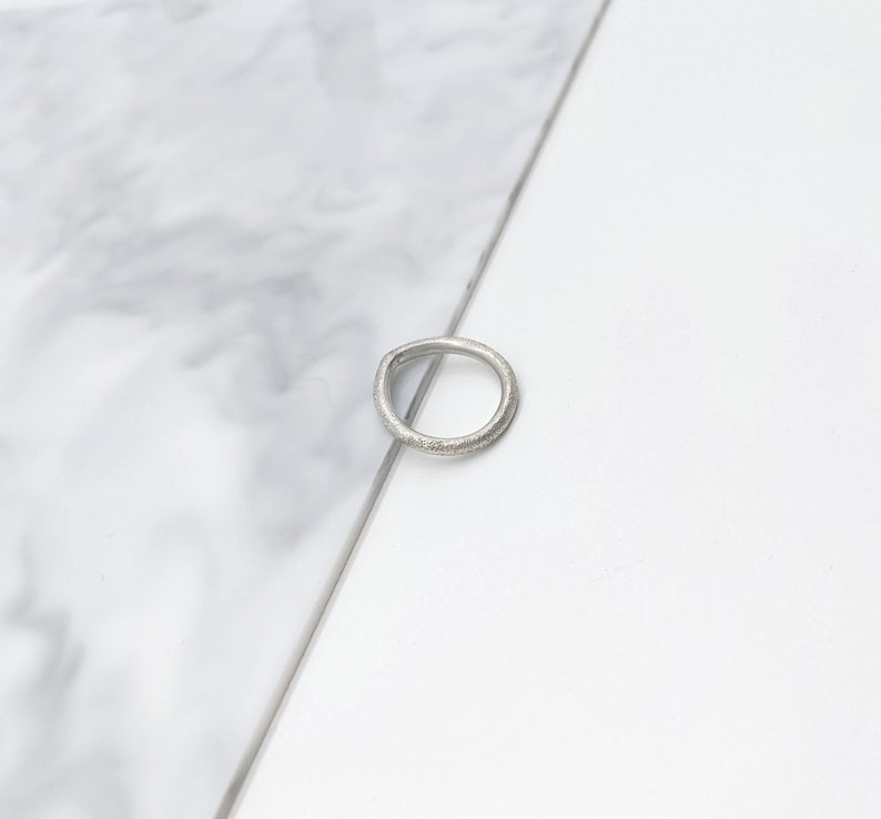 Size 5 Size J Size J Size 5 Handmade Sterling Silver Textured Asymmetrical Ring
