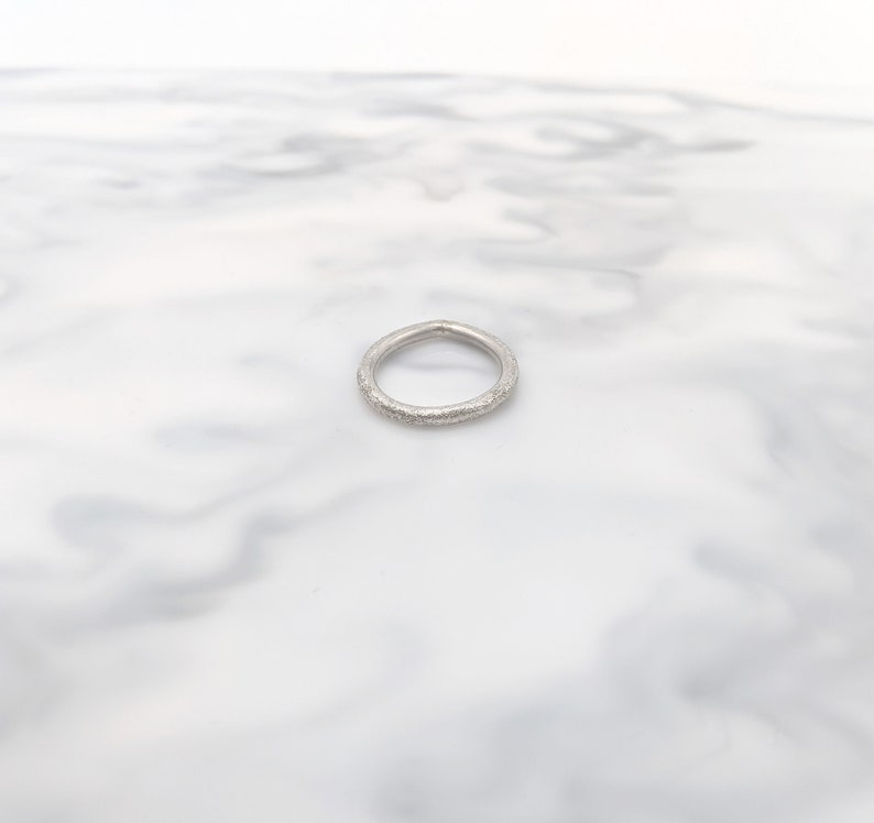 Size 5 Size J Size J Size 5 Handmade Sterling Silver Textured Asymmetrical Ring