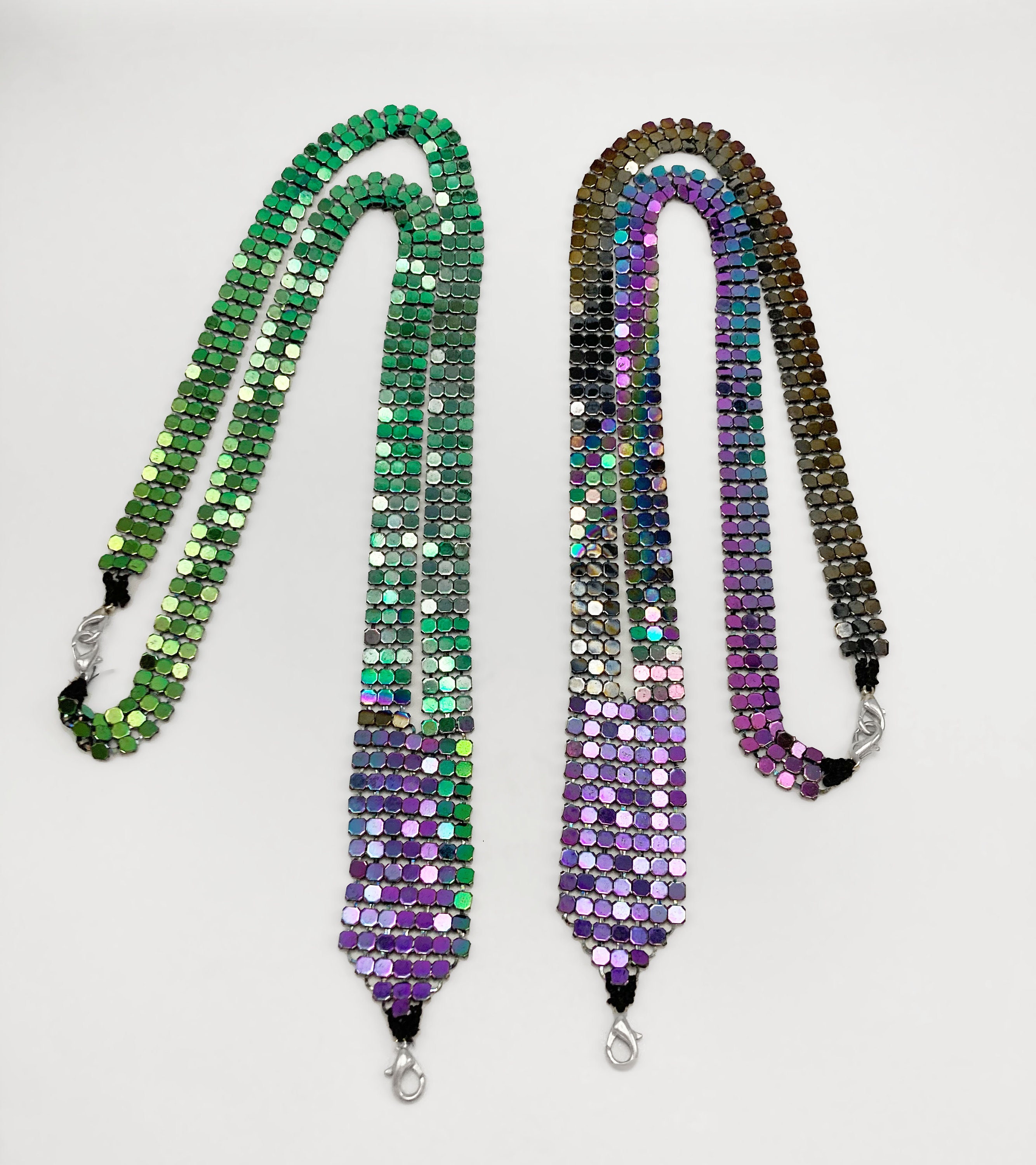 Rainbow Lanyard, Rainbow Chain, Slinky Mesh Chain, Multi Colour Bling