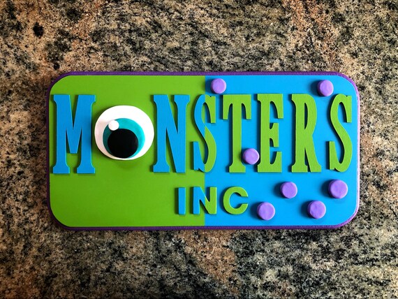Disney Pixar Monster S Inc Wall Sign Wall Decor Etsy
