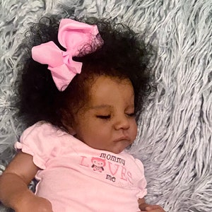 READY to Ship Custom Biracial AA Ethnic Sleeping reborn baby girl