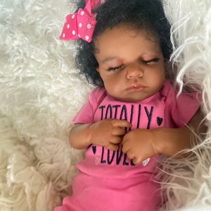 Ready to ship Custom Order Biracial sleeping Reborn Baby Girl