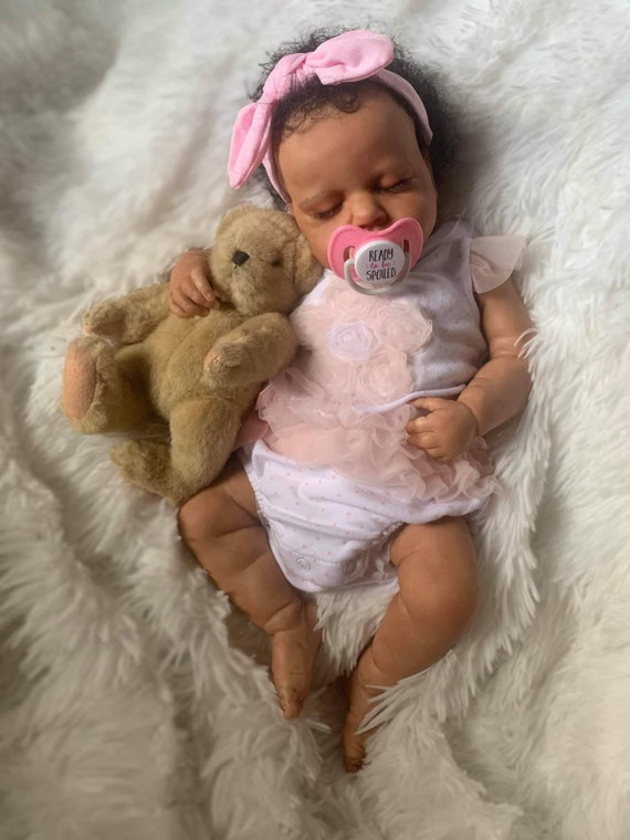 Handmade Weighted African American Biracial Reborn Toddler Doll Silico –  Pinky Reborn