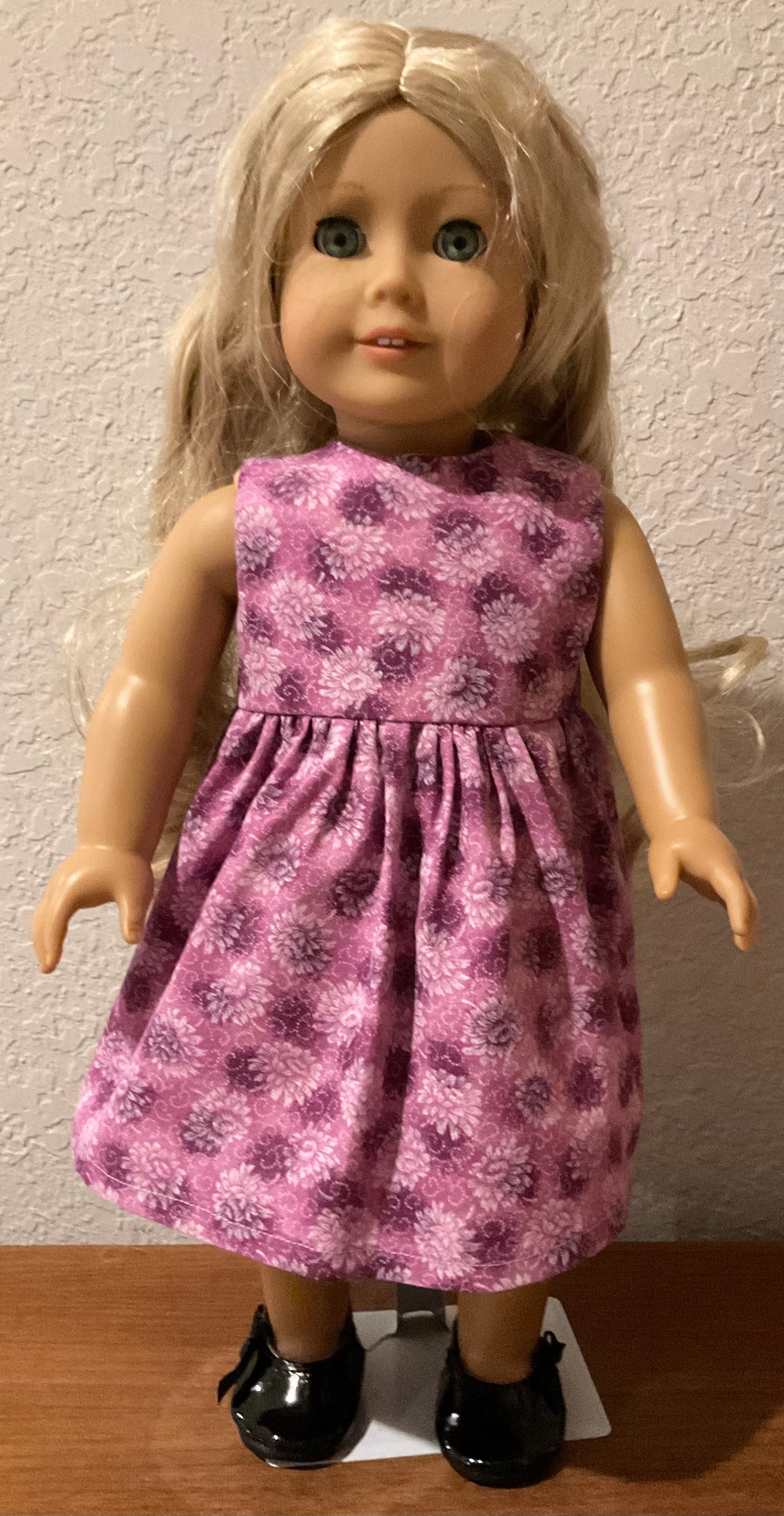 Handmade Purple Floral Gown Dress for 18 Inch American Doll Clothes 