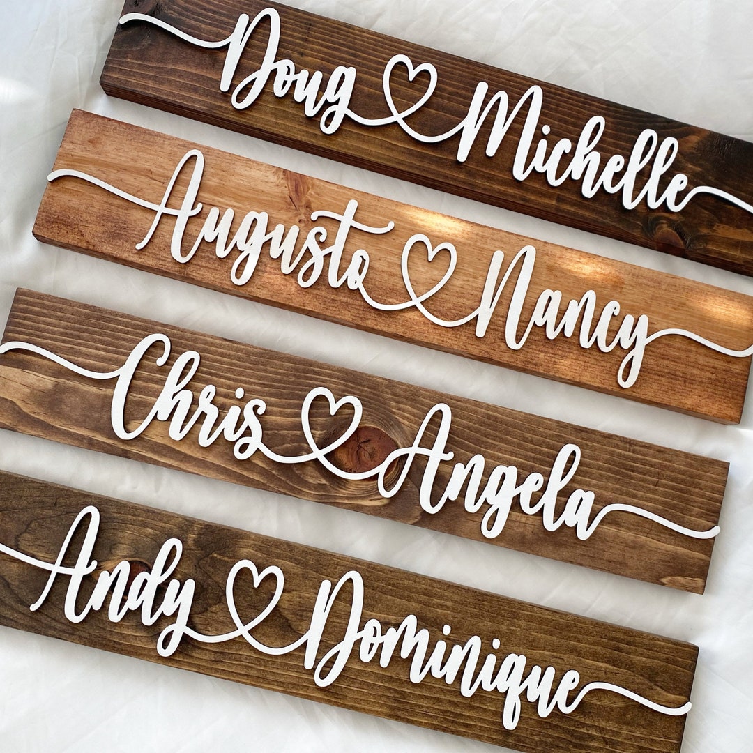Couple Name Sign: Personalized Heart for Wedding or Anniversary - Etsy