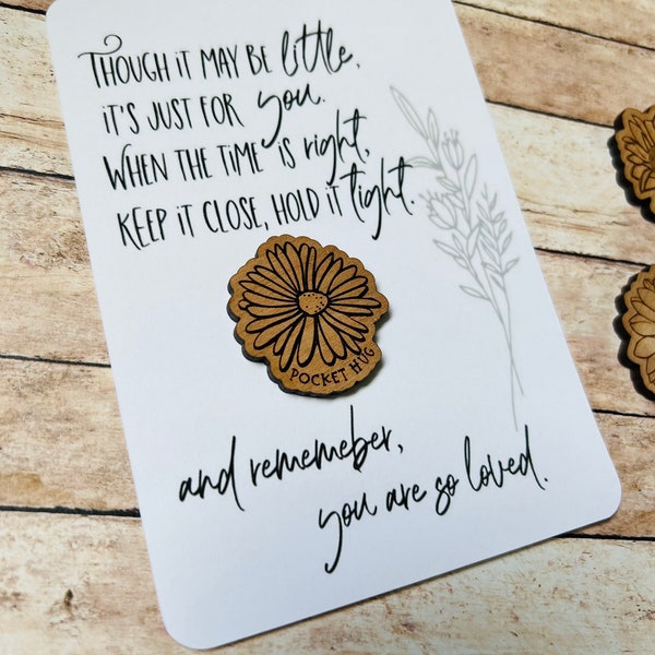 Pocket hug | A little pocket hug Poem | Personalized card | Poem card | Thinking of you | Flower gift | friendship token