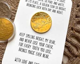 Tooth Fairy Money Coin | Tooth Fairy Gift and Card | Fairy Token | Baby Keepsake | Tooth Fairy Message | Tooth Fairy Gift |