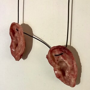 Severed Zombie Ear Necklace: Hand-Painted Silicone, Halloween Cosplay