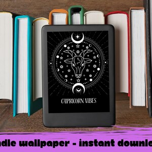 FULL SCREEN Screensaver, Kindle Lock Screen, Capricorn Vibes Astrology Wallpaper, Digital Download, EPUB no borders