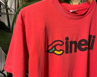 1980’s Cinelli Bicycles Shirt - Single Stitch - Red Large