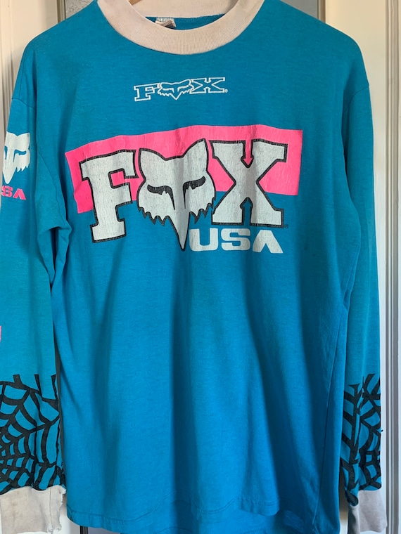 Vintage -Rare- Fox Racing Shirt - Spider Web Sleev