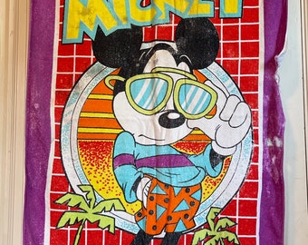 Vtg 90’s Mickey Mouse Cool Mickey Beach Towel