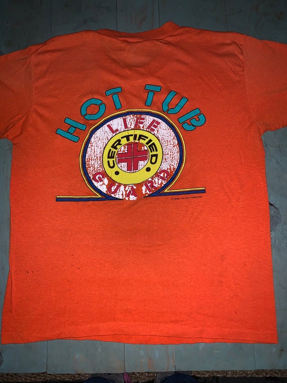 Vtg 1986 Top Half Shirt - Orange - Thin - Single S