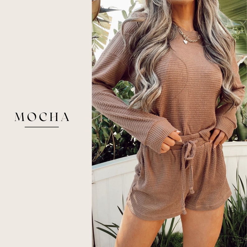 Waffle Knit Lounge Sets Matching Lounge Set Bridesmaids Etsy