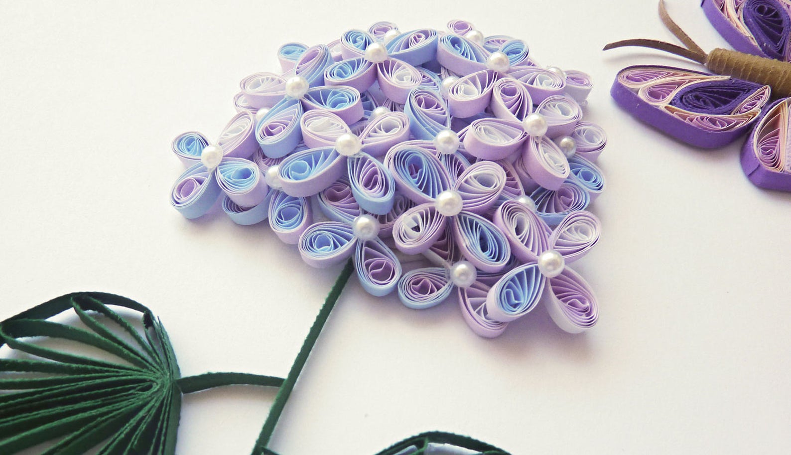 Quilled Paper Art/quilled Hydrangea/quilled Hortensia/handmade Paper