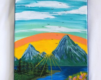 Canvas Painting Landscape Wall Art Mountain Painting Wall Decor Home Decor Sunset Painting