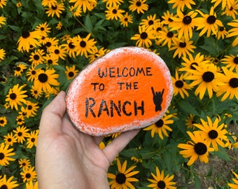 Welcome to the Ranch Handpainted Rock