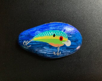 Fishing Crankbait Handpainted Rock