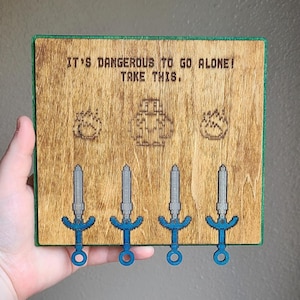 Legende van Zelda Keyholder- Fun Keyholder voor Video Gamers / Sword Keychain / Nostalgische Video Game Design / Pixel Game Key Hook