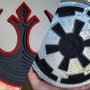 Rebel or Empire Layered Symbol- Gift for Star Space Wars Fans/ Dark Side Wall Decor/ Rebel Scum Sign/ Imperial Home Decor/ Choose a side