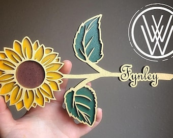 Personalized Rose, Sunflower, Daisy, Carnation, Morning Glory, Poppy, or Chrysanthemum- Valentine&#39;s/Anniversary/Mother&#39;s Day/Bachelorettes