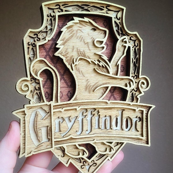 Harry Potter Hogwarts Crest Home Decor- Gryffindor House/ Slytherin Gifts/ Hufflepuff/ Ravenclaw Wizard/ Wall Decor/ Magical Emblems