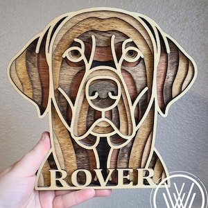 Wooden Puppy Portrait- Beautiful Dog Display/ Home Decor/ Personalized/ Gift for Pet Owners/ Fur Family Memorial