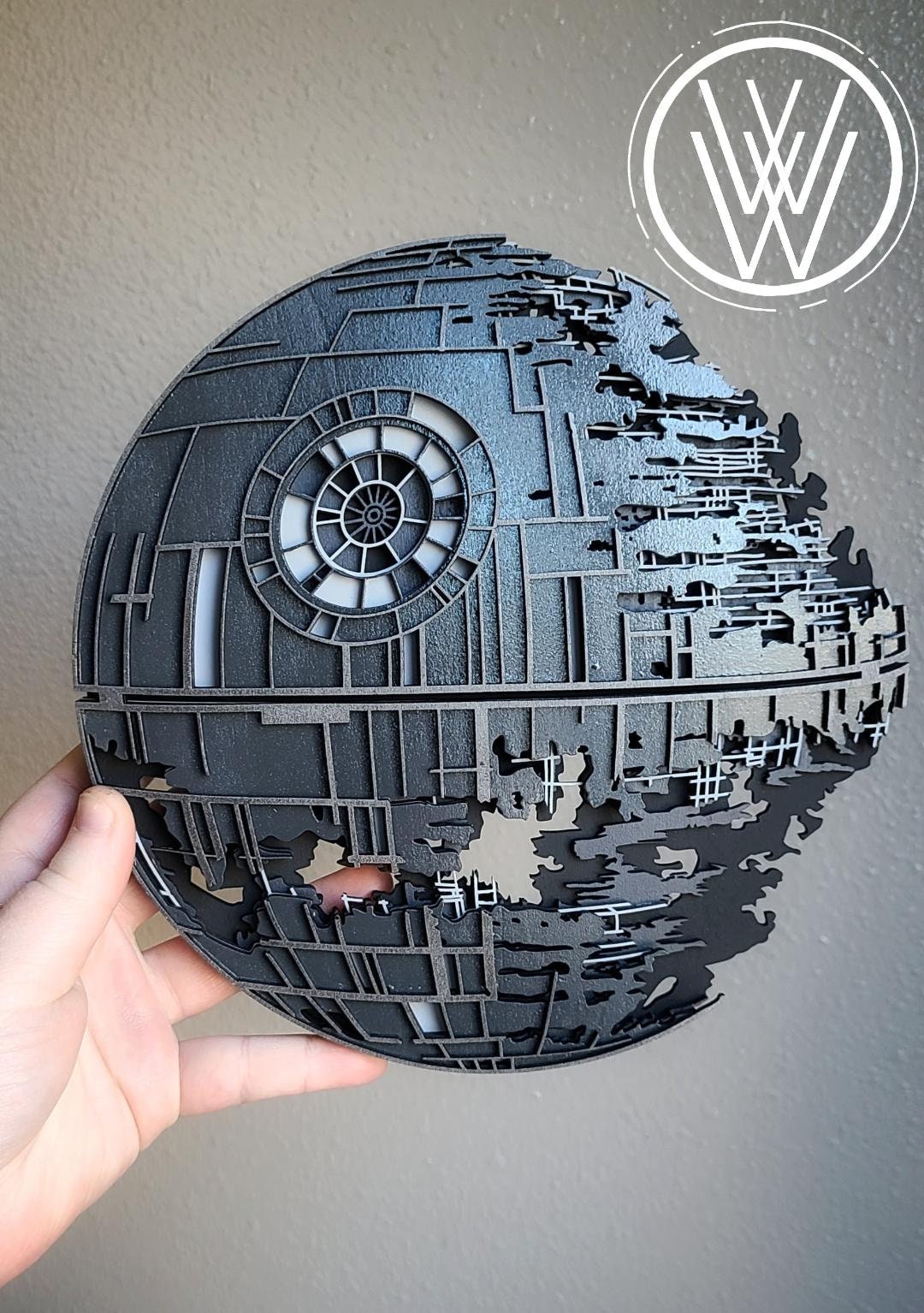 8 Wooden Layered Death Star Gift for Star Wars Fans/ Empire Wall Decor
