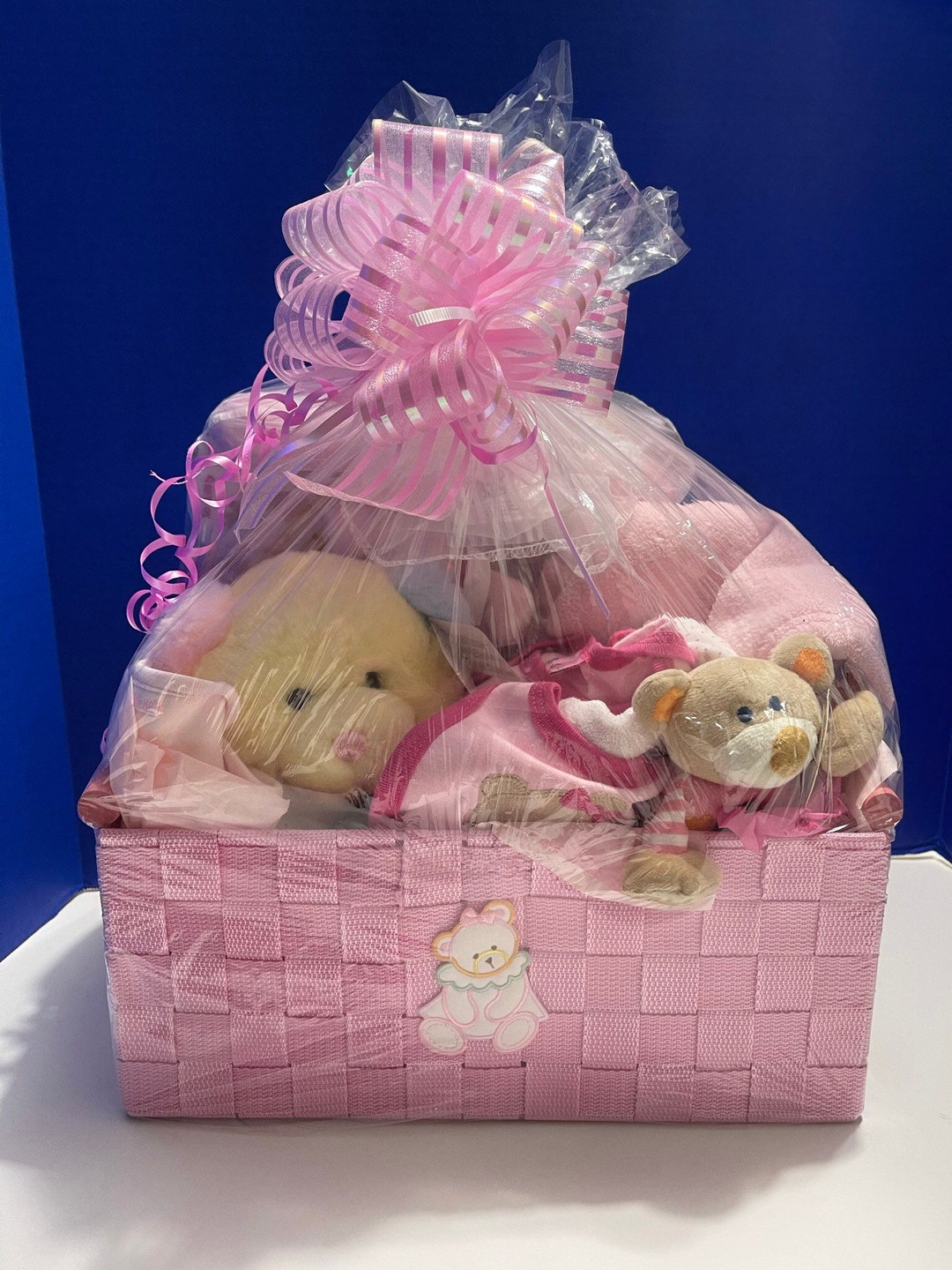 Pastel Bear Baby Girl Gift Basket - Etsy