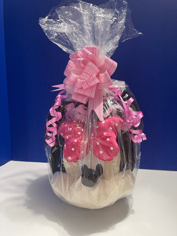 Baby Girl Minnie Mouse Gift Basket Etsy