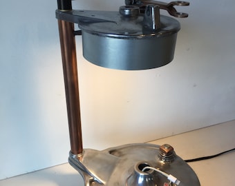 Lámpara de escritorio, industrial, motocicleta, steampunk, cabeza de engranaje