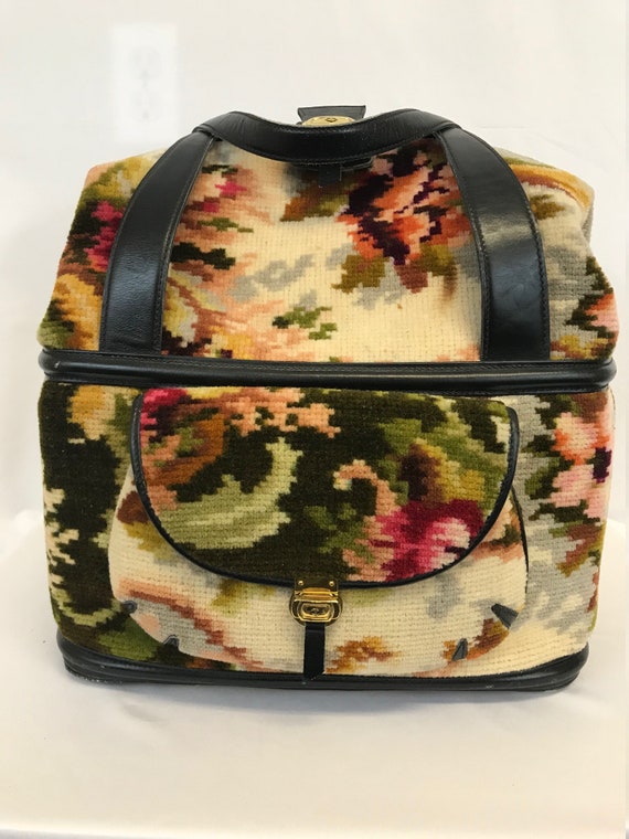 Tapestry Carpet Bag KORET 60's Needlepoint Large C
