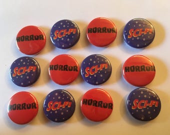 Sci-Fi and Horror genre 25mm Badges