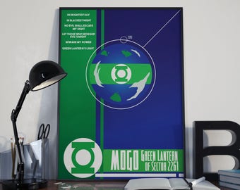 Green Lantern inspired Mogo sci-fi poster