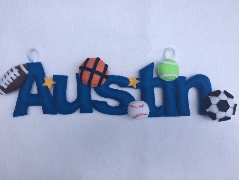 Sports Themed Door Hanger Sports Name Sign Personalized Etsy