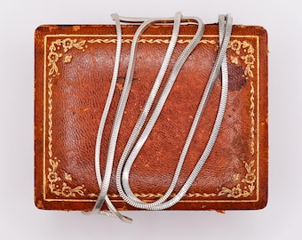 Retro 1980s Sterling Silver Long Snake Chain (32 inch)