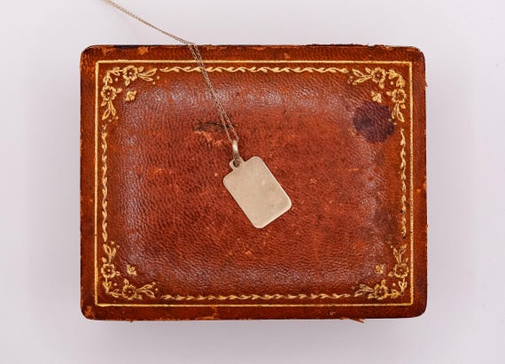 Classic 14k Solid Gold Italian Rectangle Tag Neck… - image 7