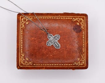 Vintage Sterling Silver Catholic Cross and Saints Necklace