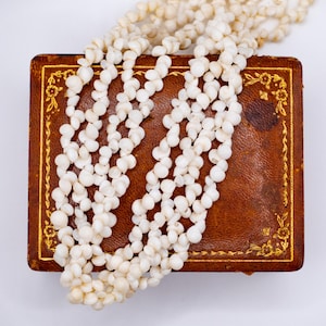 Antique 1930s Cowrie Shell Beaded Hawaiian Lei Necklace