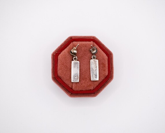 Turquoise Inlay & Sterling Rectangular Tag Style … - image 7