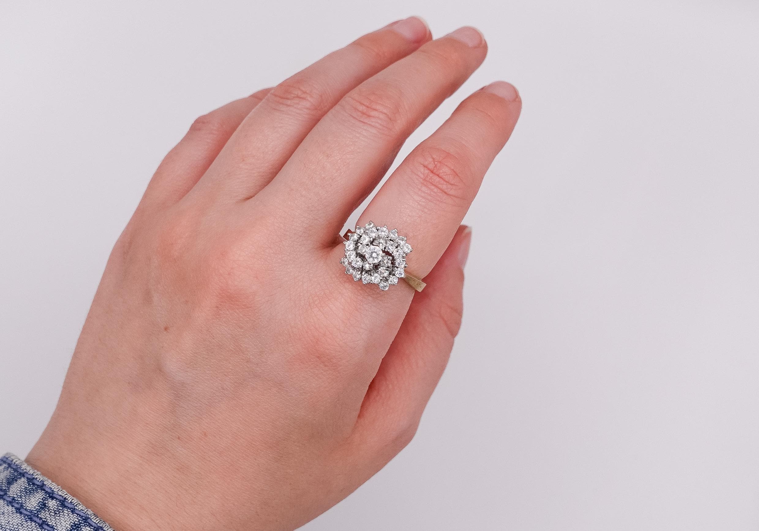 1980's Cluster Diamond Rings - Etsy