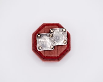 Artisan 14k Gold & Sterling Square Riveted Earrings