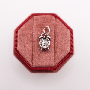 SALE Vintage Cute Sterling Silver Tiny Alarm Clock Charm