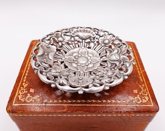 Indonesian Yogya 800 Silver Bowl with Lotus Design