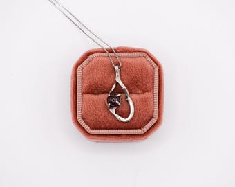 Artisan Made Sterling Silver Garnet Cabochon Necklace
