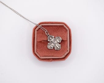 Vintage Sterling Silver Catholic Saints Miniature Cross Necklace