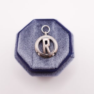 Midcentury Art Deco Style Monogram Initial R Pendant